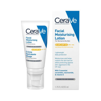 Cerave-AM-Facial-Moisturising-Lotion-SPF-50-لوسیون مرطوب کننده بی رنگ سراوی مدل AM با SPF 50